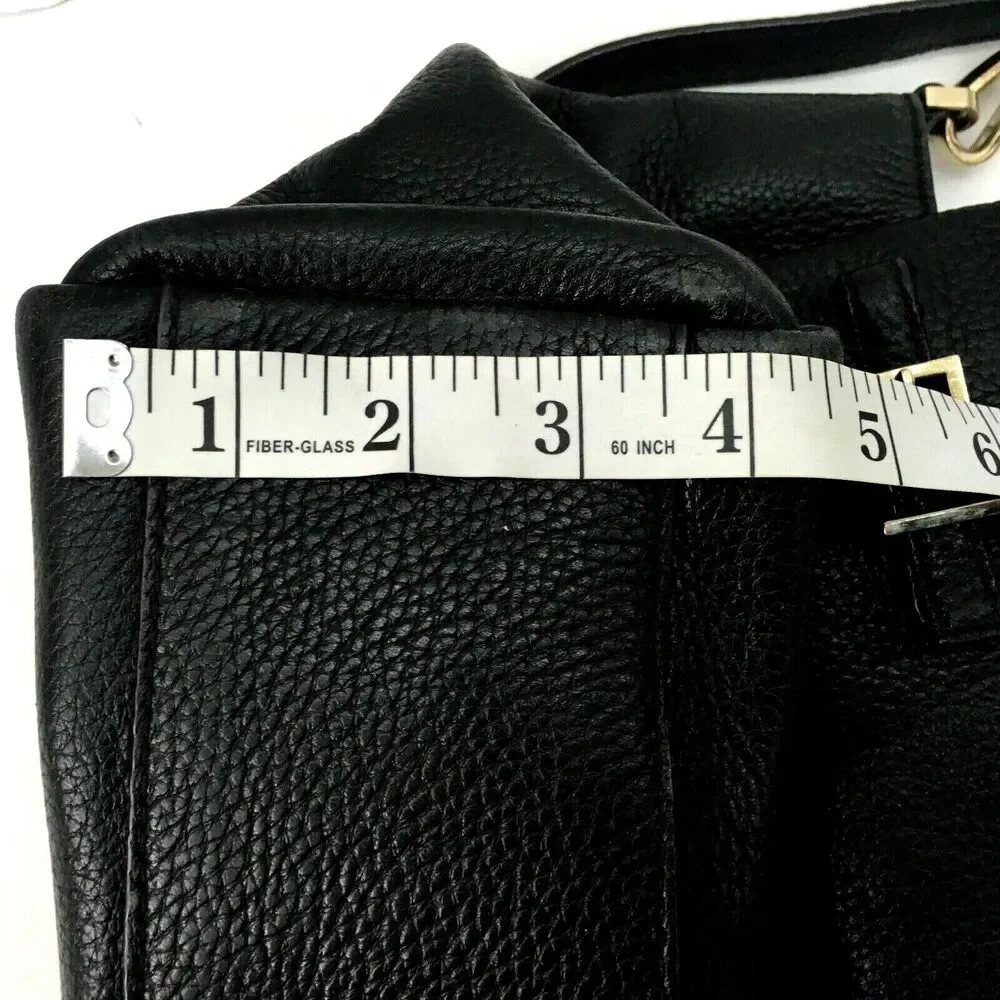 Kate Spade Handbag Black Pebbled Cow Leather Removable Strap Satchel Bag Purse